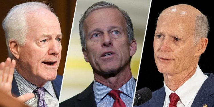 Rick Scott knocked out of Senate leader race on first ballot as Thune and Cornyn advance